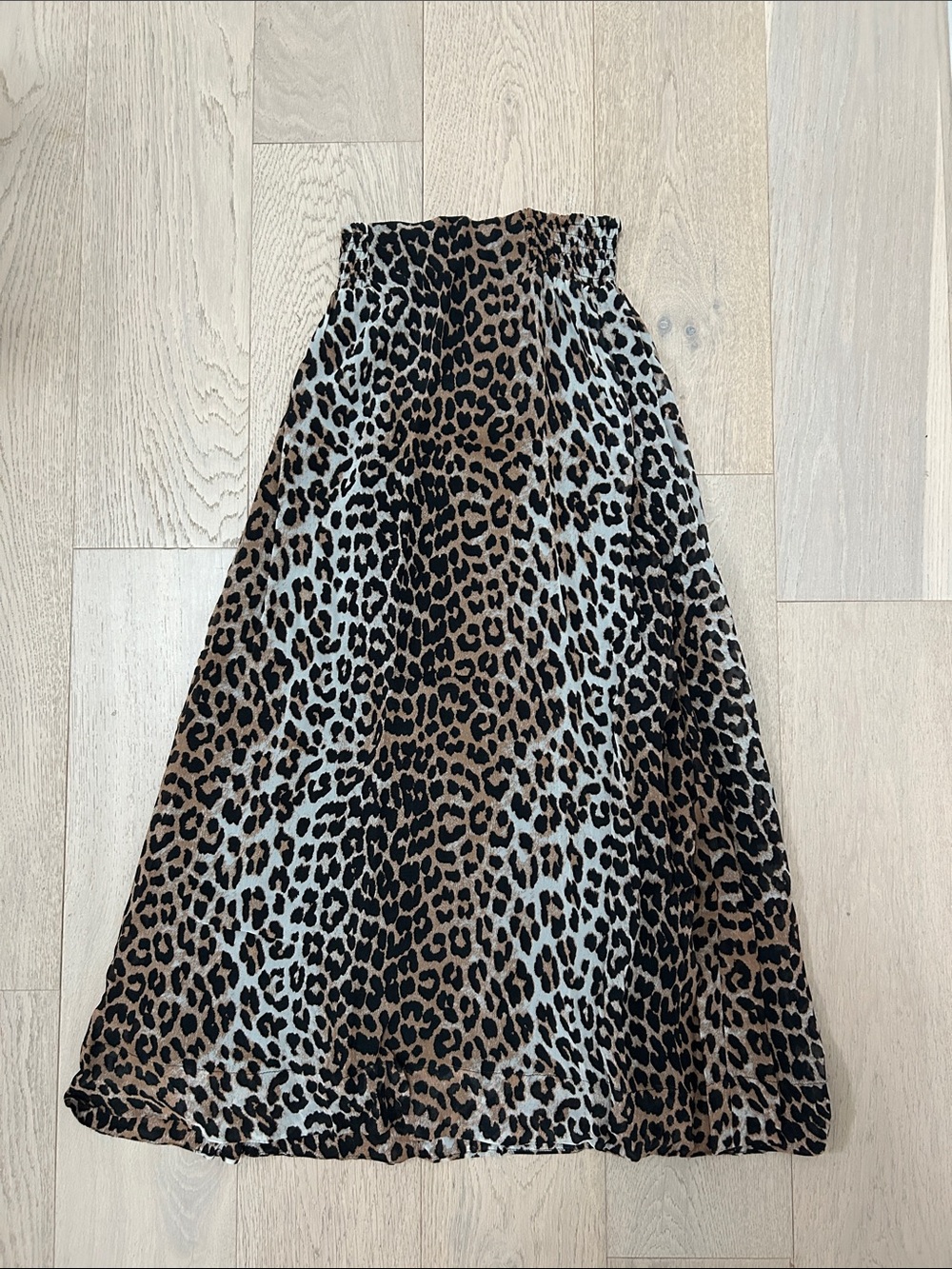 Ganni Leopard Print A-Line Maxi Skirt - Brown/Black